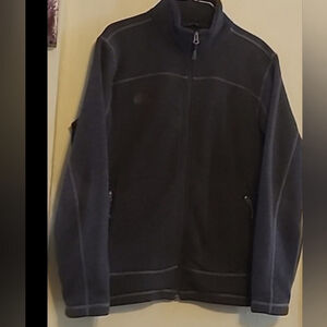 Northface full zip fleece jacket. Dark gray mens sz. Med.(#486)